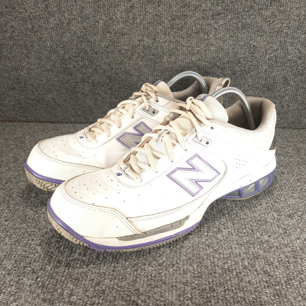 New Balance Tennis Shoes WC806W 11.5 M-13 W White Purple Athletic Court Sneaker